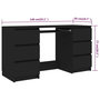 Voir la diapositive 6 : VIDAXL Bureau noir 140x50x77 cm Bois d'ingenierie