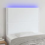 VIDAXL Tete de lit a LED Blanc 80x5x118/128 cm Similicuir