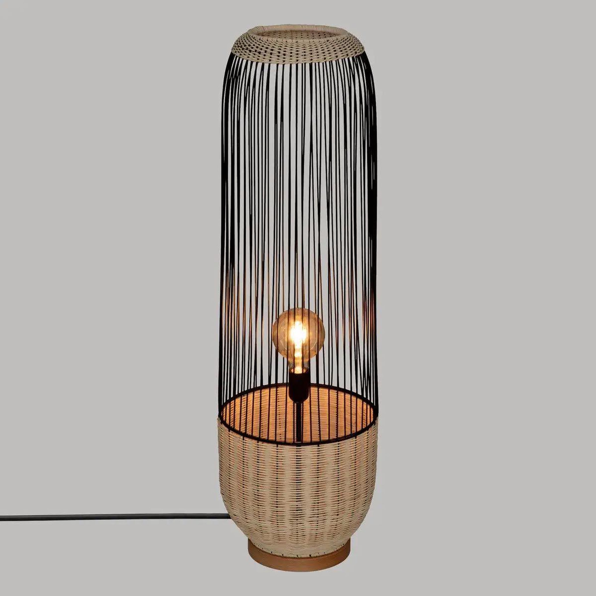Voir la diapositive 3 : ATMOSPHERA Lampadaire design  anea  95cm noir & naturel
