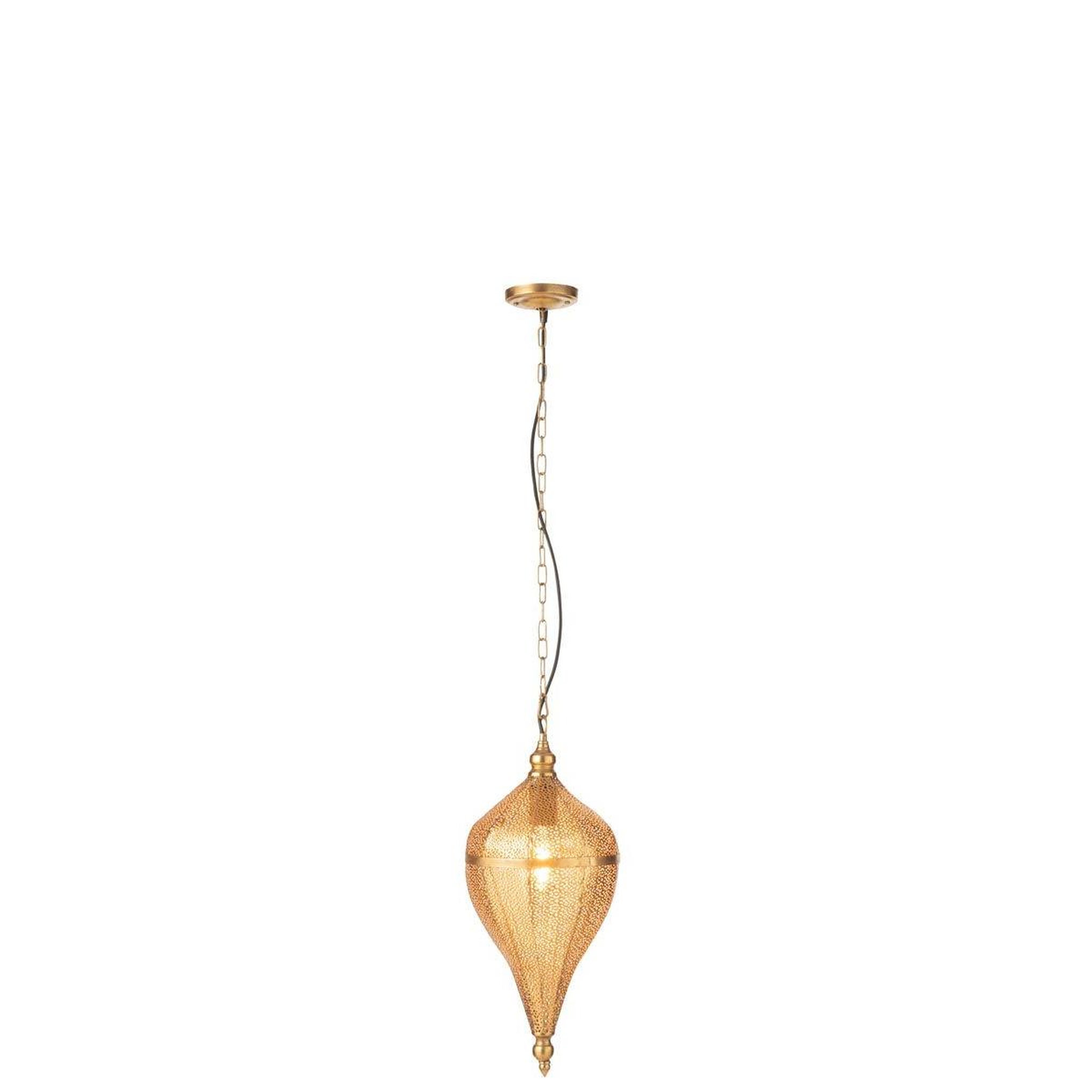 Voir la diapositive 2 : J-LINE Lampe Suspension en Métal  Goutte  53cm Or