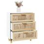Voir la diapositive 3 : VIDAXL Buffet Blanc 60x30x70 cm Bois de pin massif et rotin naturel