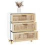 Voir la diapositive 3 : VIDAXL Buffet Blanc 60x30x70 cm Bois de pin massif et rotin naturel