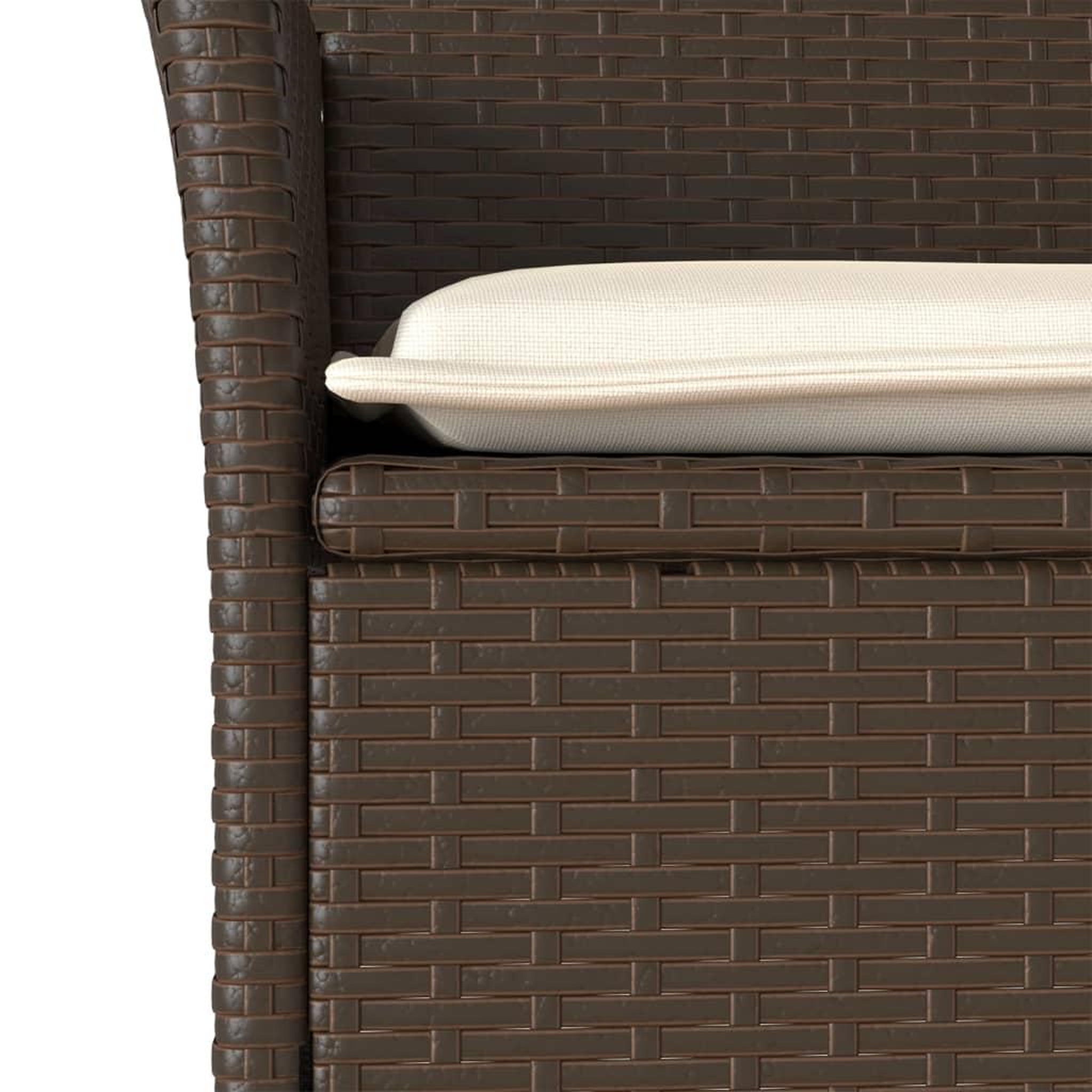 Voir la diapositive 5 : VIDAXL Ensemble de bistro avec coussins 3 pcs marron rotin et verre