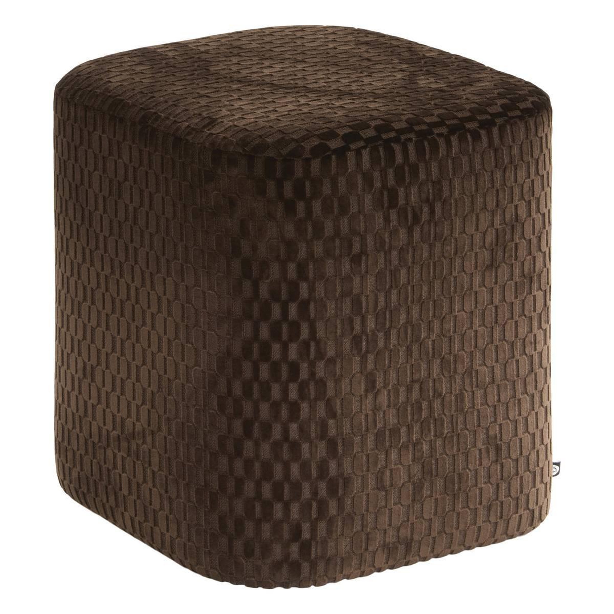 ATMOSPHERA Pouf en Velours  Selia  38cm Marron Tonka