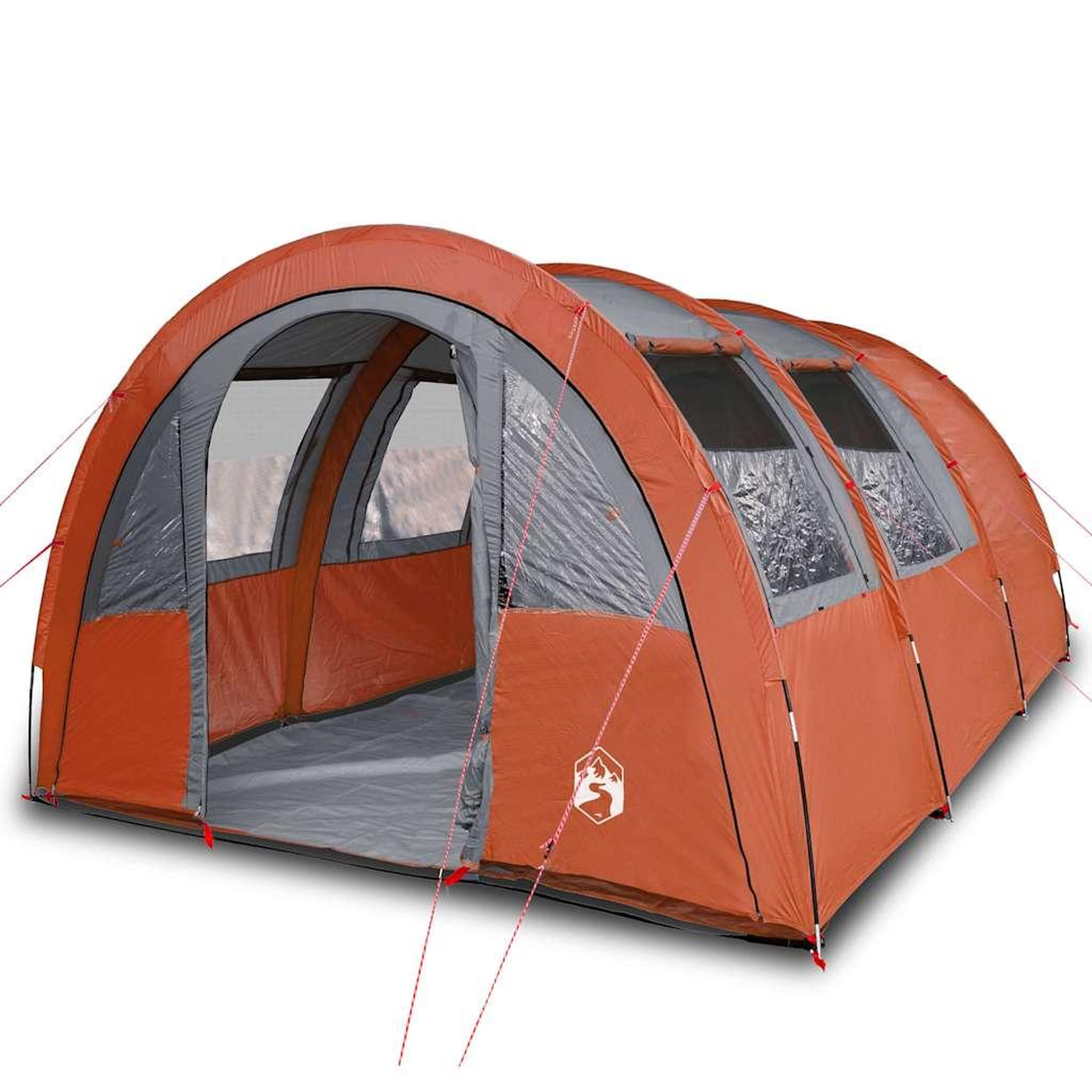 Voir la diapositive 2 : VIDAXL Tente de camping tunnel 4 personnes gris et orange impermeable