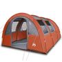 Voir la diapositive 2 : VIDAXL Tente de camping tunnel 4 personnes gris et orange impermeable