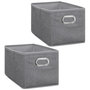 Voir la diapositive 1 : TOILINUX Lot de 2 Boites de rangement Largeur 31 x Hauteur 15 cm - Gris clair chiné