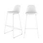 Voir la diapositive 1 : Rendez vous déco Lot de 2 chaises de bar blanches 75 cm - Leni