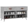 Voir la diapositive 3 : VIDAXL Banc a chaussures gris beton 102x35x55 cm bois d'ingenierie