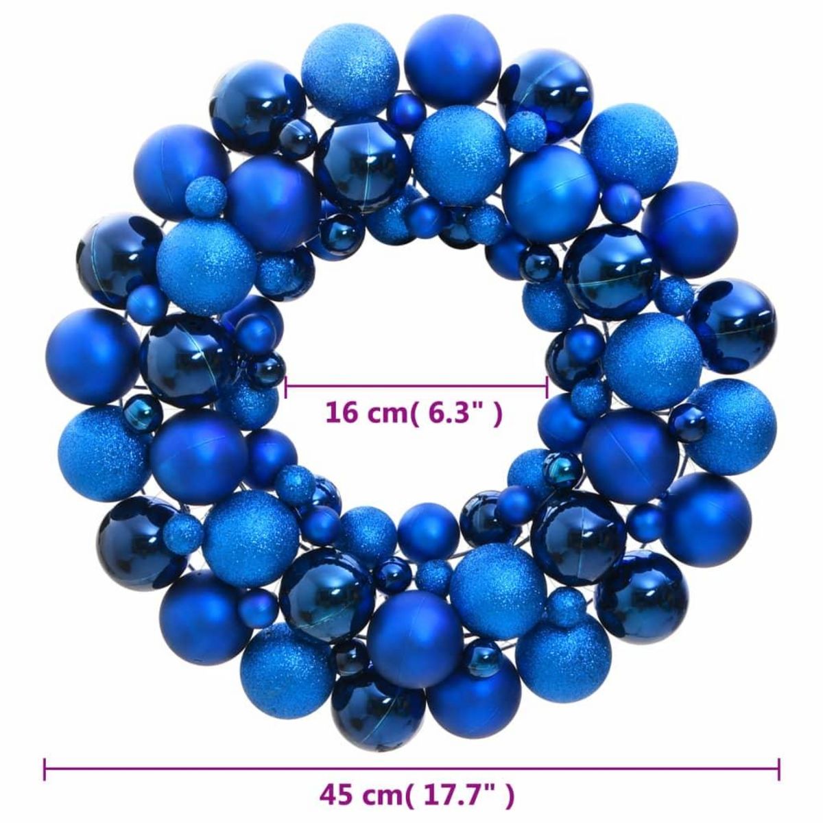 VIDAXL Couronne de Noël bleu 45 cm polystyrene
