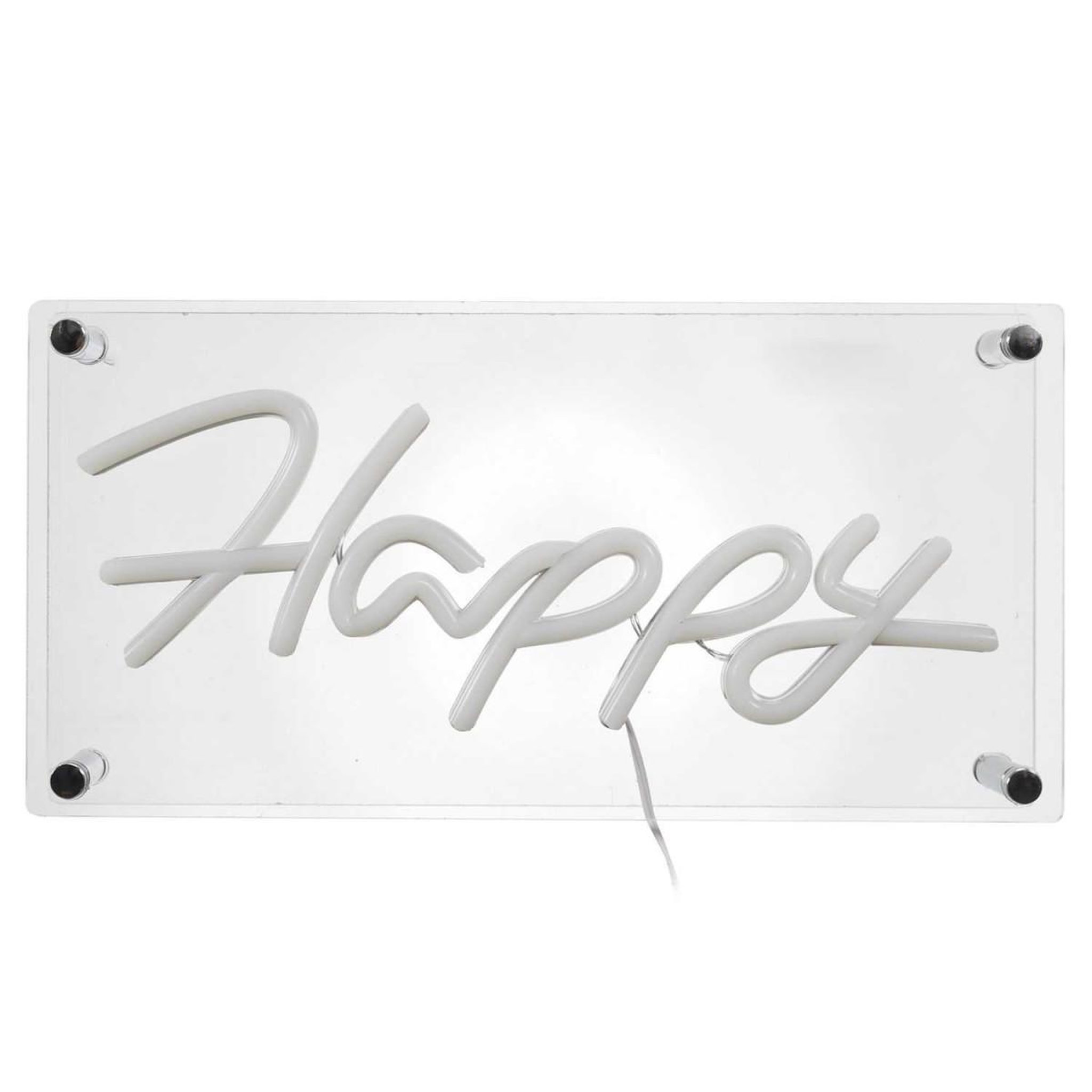 Voir la diapositive 2 : The Home Deco Factory Lampe acrylique effet néon  happy  30cm bleu