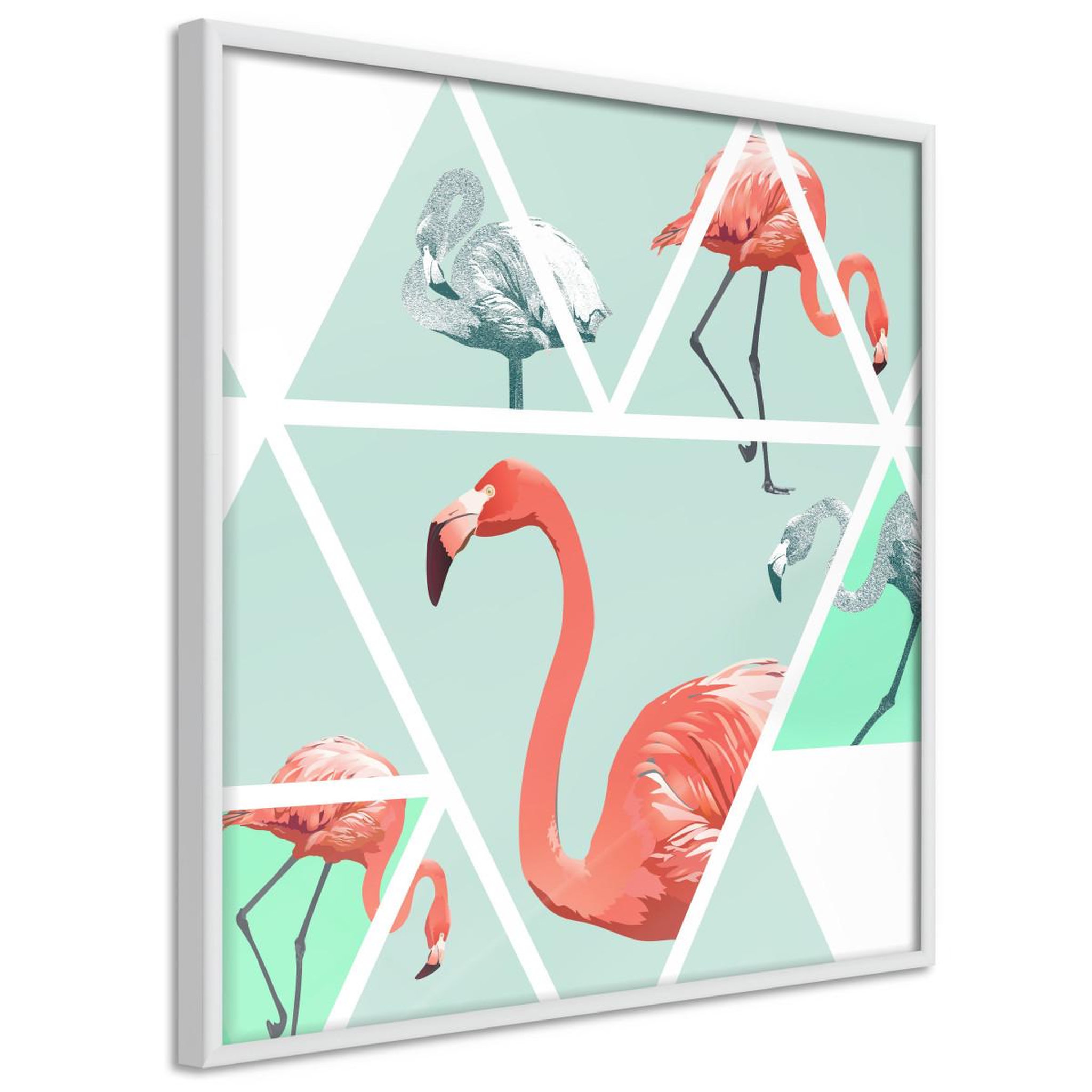 Paris Prix Affiche Murale Encadrée  Tropical Mosaic with Flamingos