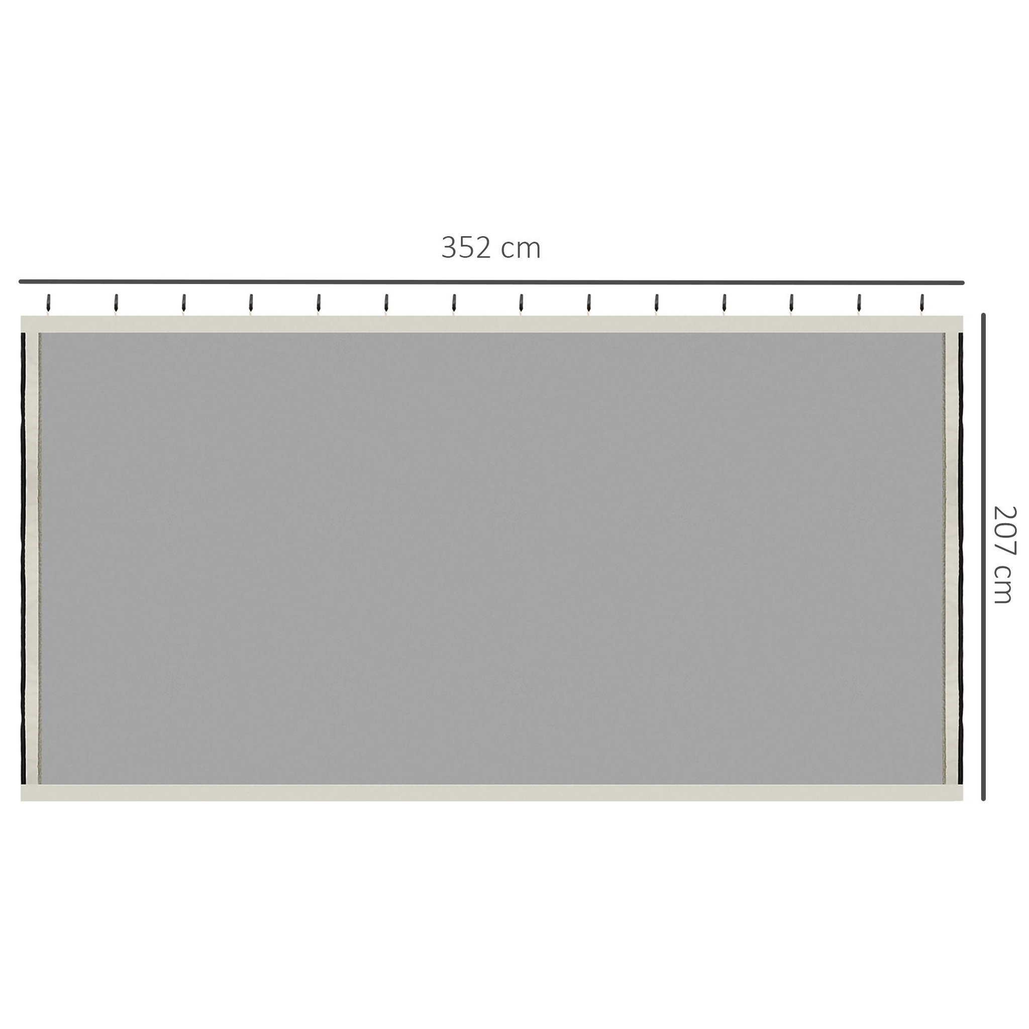 Voir la diapositive 3 : OUTSUNNY Moustiquaires pour tonnelle barnum pavillon de jardin 3 x 4 m - lot de 4 moustiquaires zippées + crochets d'attaches - polyester nylon