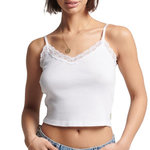 SUPERDRY Débardeur Côtelé  Femme Superdry Vintage. Coloris disponibles : Blanc