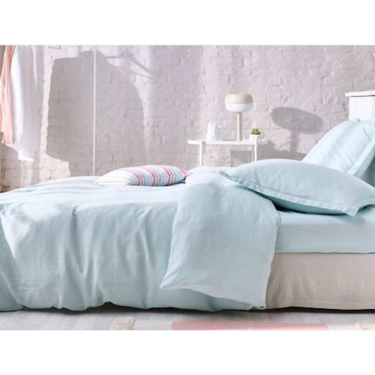 Parure de drap unie en lin PASTEL 
