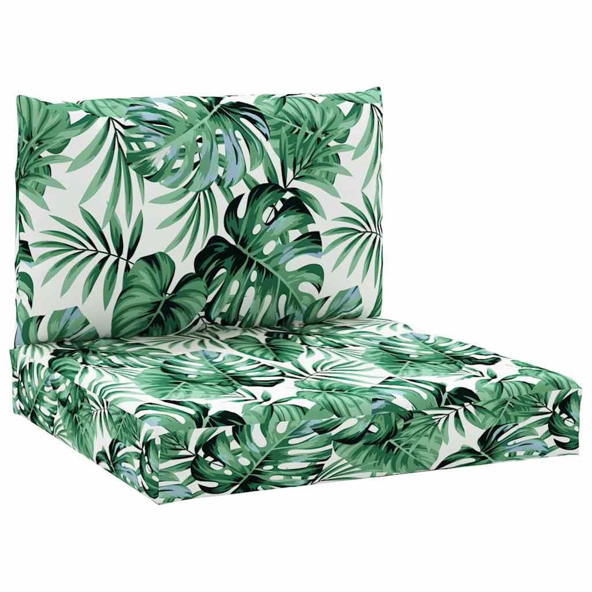 Voir la diapositive 2 : VIDAXL Coussins de palette lot de 2 motif de feuilles tissu