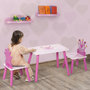 Voir la diapositive 2 : HOMCOM Ensemble table et chaises enfant design princesse motif couronne bois pin MDF rose