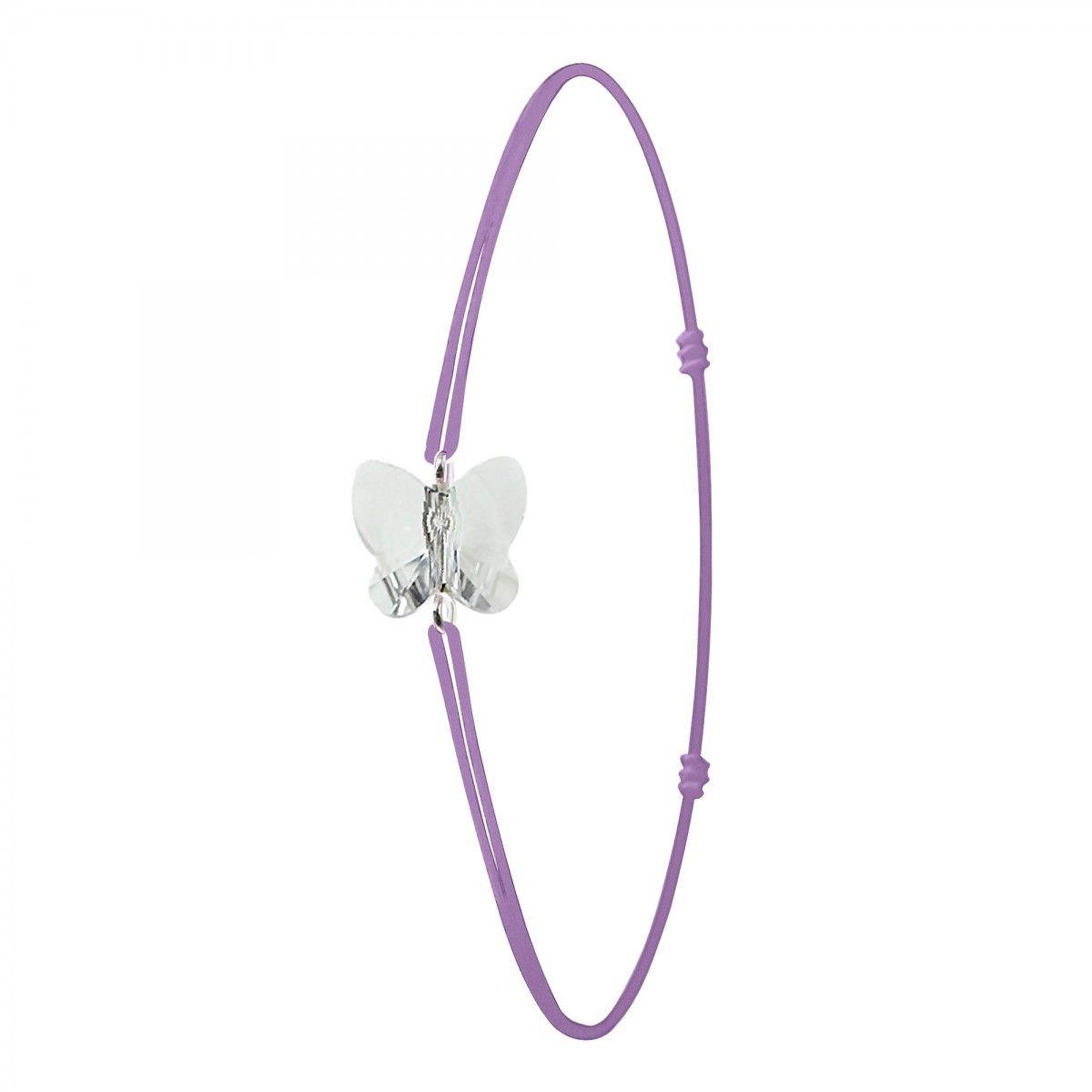 SC CRYSTAL Bracelet violet et papillon SC Crystal orné de Cristaux scintillants