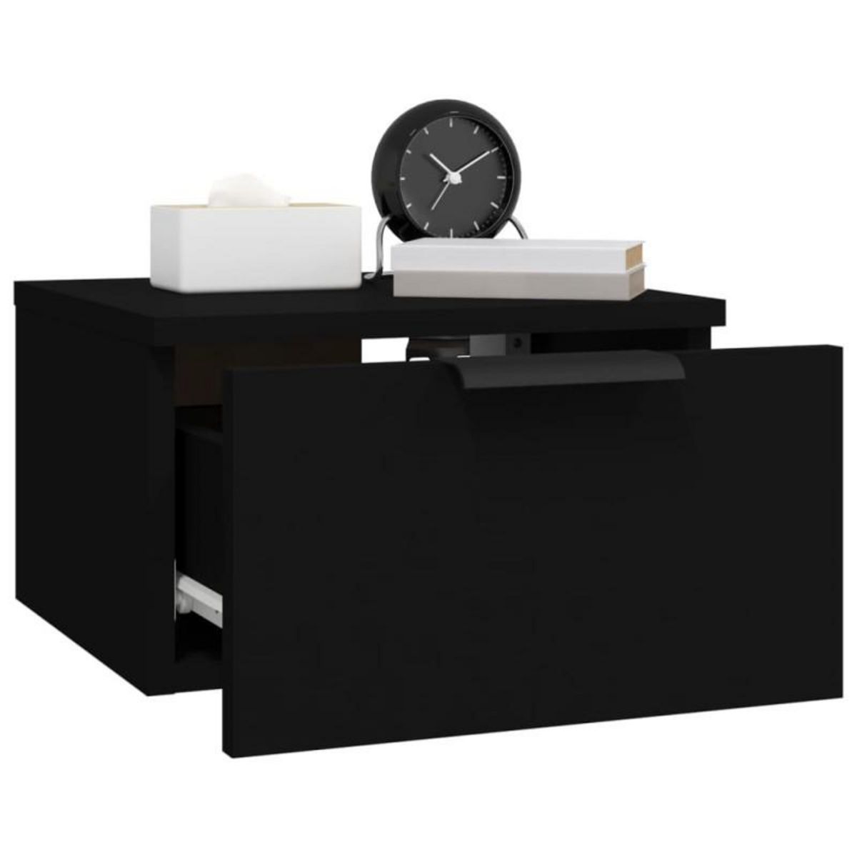VIDAXL Table de chevet murale noir 34x30x20 cm