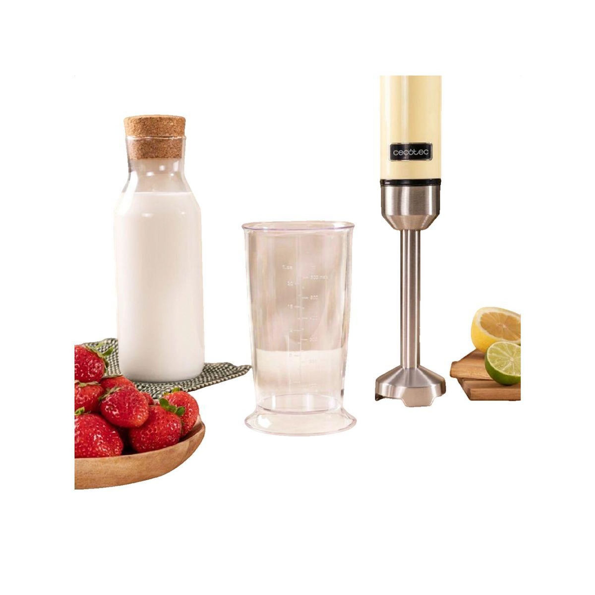 CECOTEC Mixeur plongeant Cecotec Power RetroYellow 1200MAX Cream&Crush Jaune