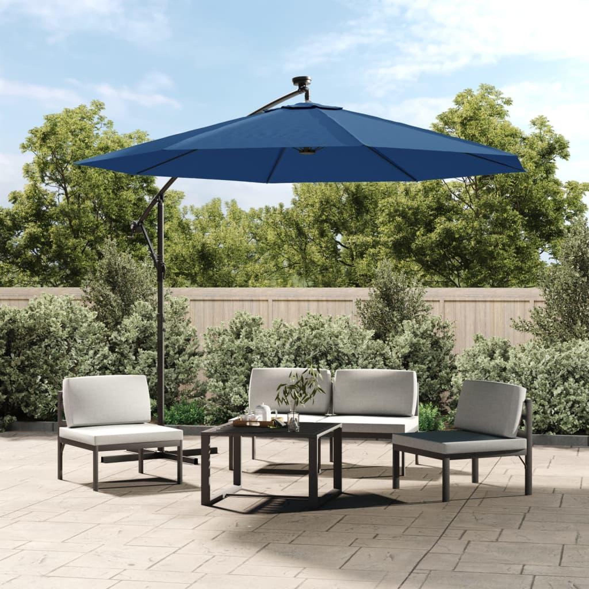 VIDAXL Tissu de remplacement pour parasol deporte bleu azure 300 cm