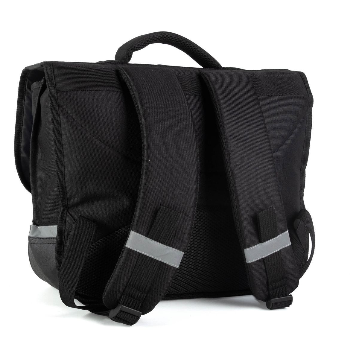 Smiley Cartable 41 cm CM1/CM2 noir et bleu motifs smileys