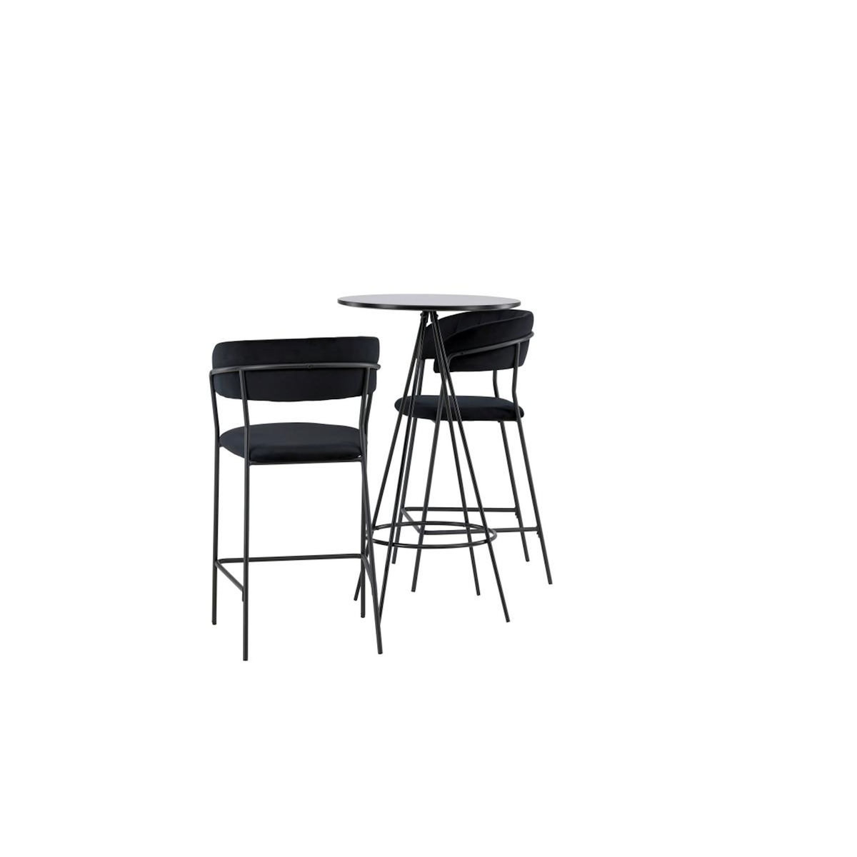 Paris Prix Ensemble Table de Bar & 2 Chaises  Bistro & Lui  105cm Noir