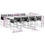 Voir la diapositive 6 : VIDAXL Ensemble a manger de jardin 9pcs coussins noir resine tressee