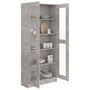 Voir la diapositive 4 : VIDAXL Armoire a vitrine Gris beton 82,5x30,5x185,5 cm Bois ingenierie