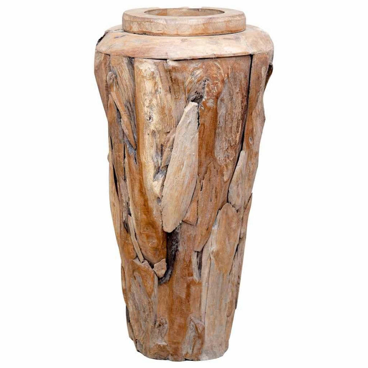 VIDAXL Vase de decoration 40 x 80 cm Bois de teck solide