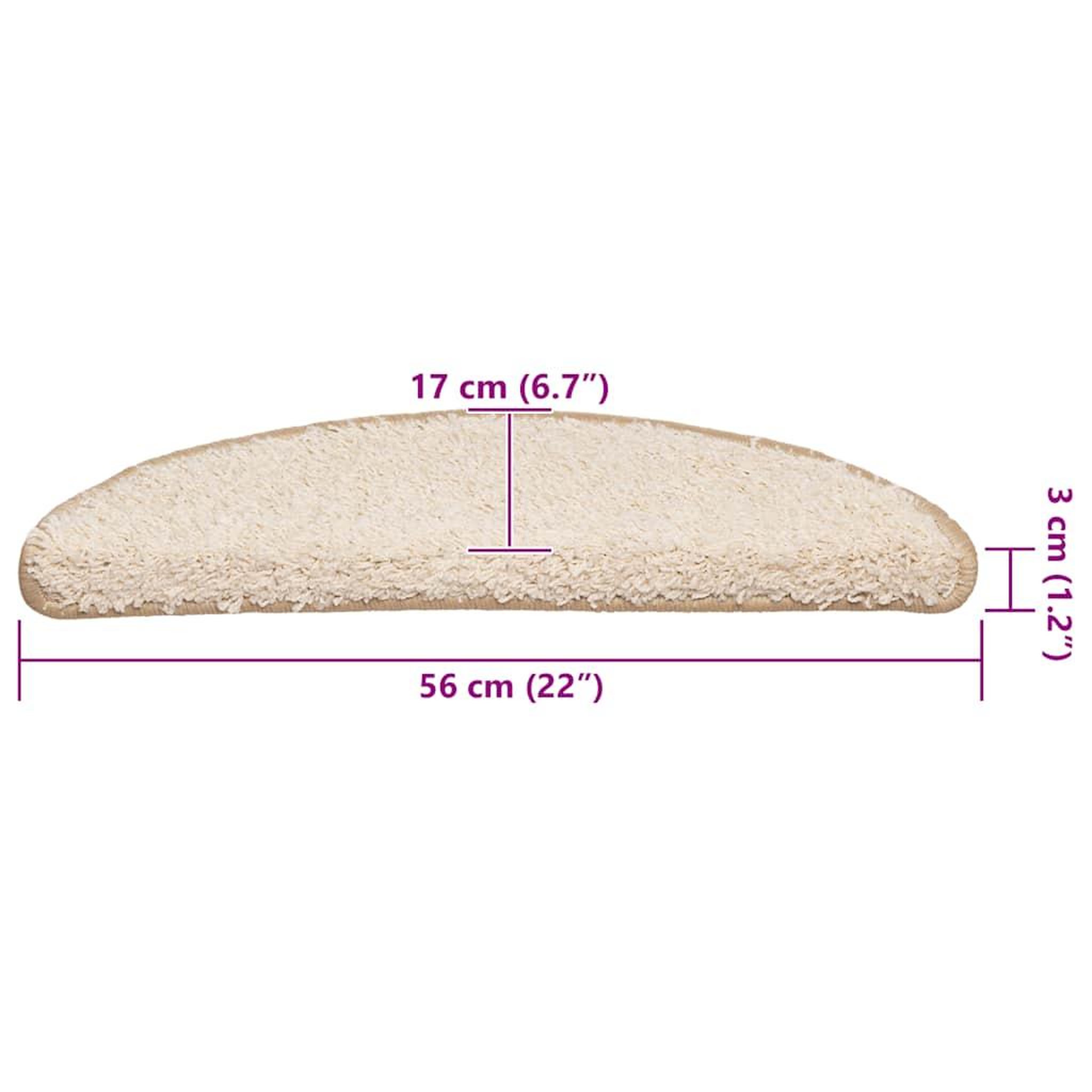Voir la diapositive 6 : VIDAXL Tapis d'escalier 20 pcs creme 56x17x3 cm