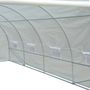 Voir la diapositive 6 : OUTSUNNY Serre de jardin tunnel surface sol 18 m² 6L x 3l x 2H m châssis tubulaire renforcé 24 mm 8 fenêtres blanc