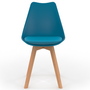 Voir la diapositive 3 : ID MARKET Lot de 4 chaises scandinaves SARA bleu canard pour salle à manger