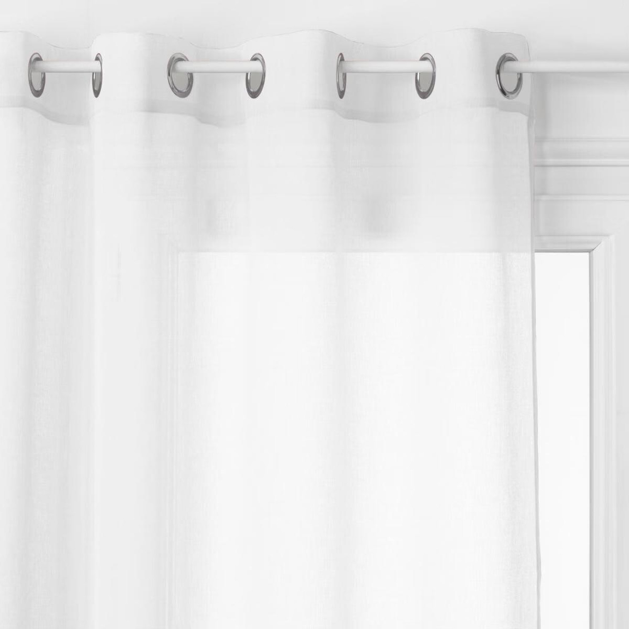 Voir la diapositive 2 : ATMOSPHERA Rideau voilage  georgette  140x240cm blanc