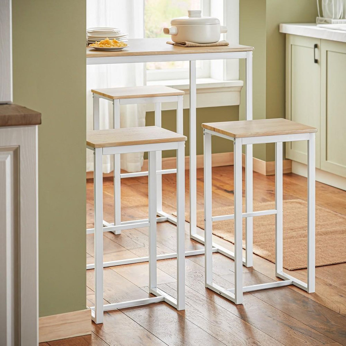 SOBUY SoBuy - Ensemble Table Et 4 Tabourets inclus - Industriel - OGT15