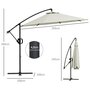 Voir la diapositive 3 : OUTSUNNY Parasol déporté octogonal inclinable Ø 2,93 x 2,60 m avec pied métal époxy alu crème