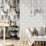 Noordwand Noordwand Papier peint Friends&Coffee Little Stars Gris fonce et blanc