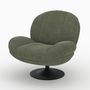 Voir la diapositive 1 : Rendez vous déco Fauteuil pivotant en tissu effet velours jaune moutarde - Ricci