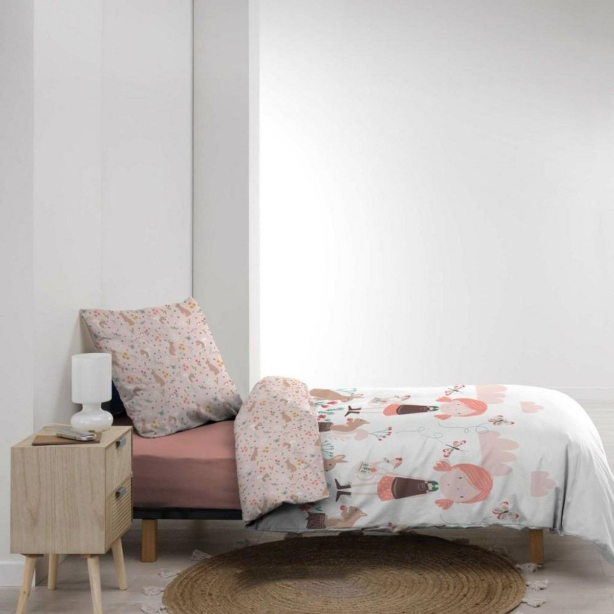 Douceur d'Intérieur Housse de couette enfant 140x200 Alice + 1 taie microfibre