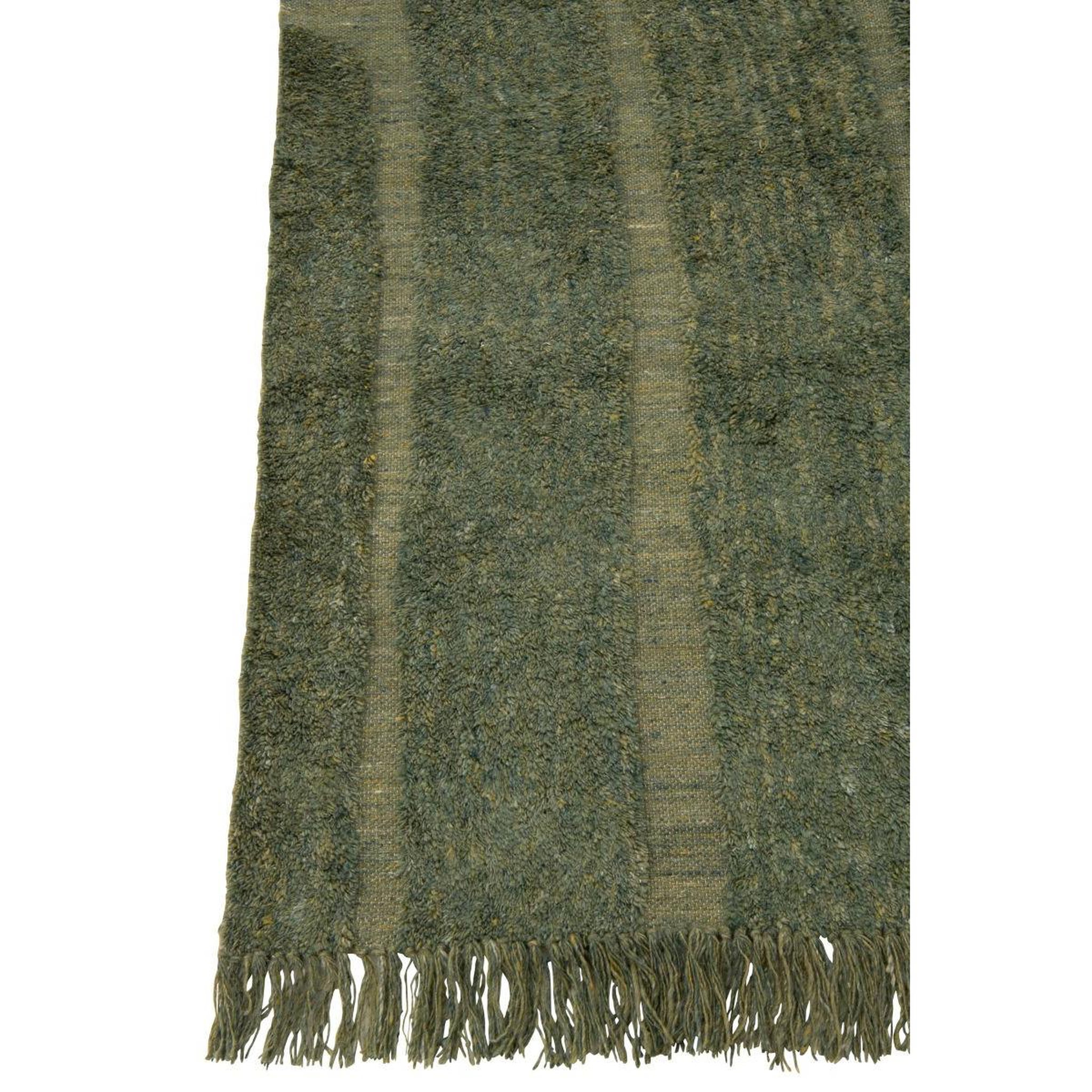 Voir la diapositive 2 : J-LINE Tapis déco en laine  lignes arrondies  200x300cm kaki