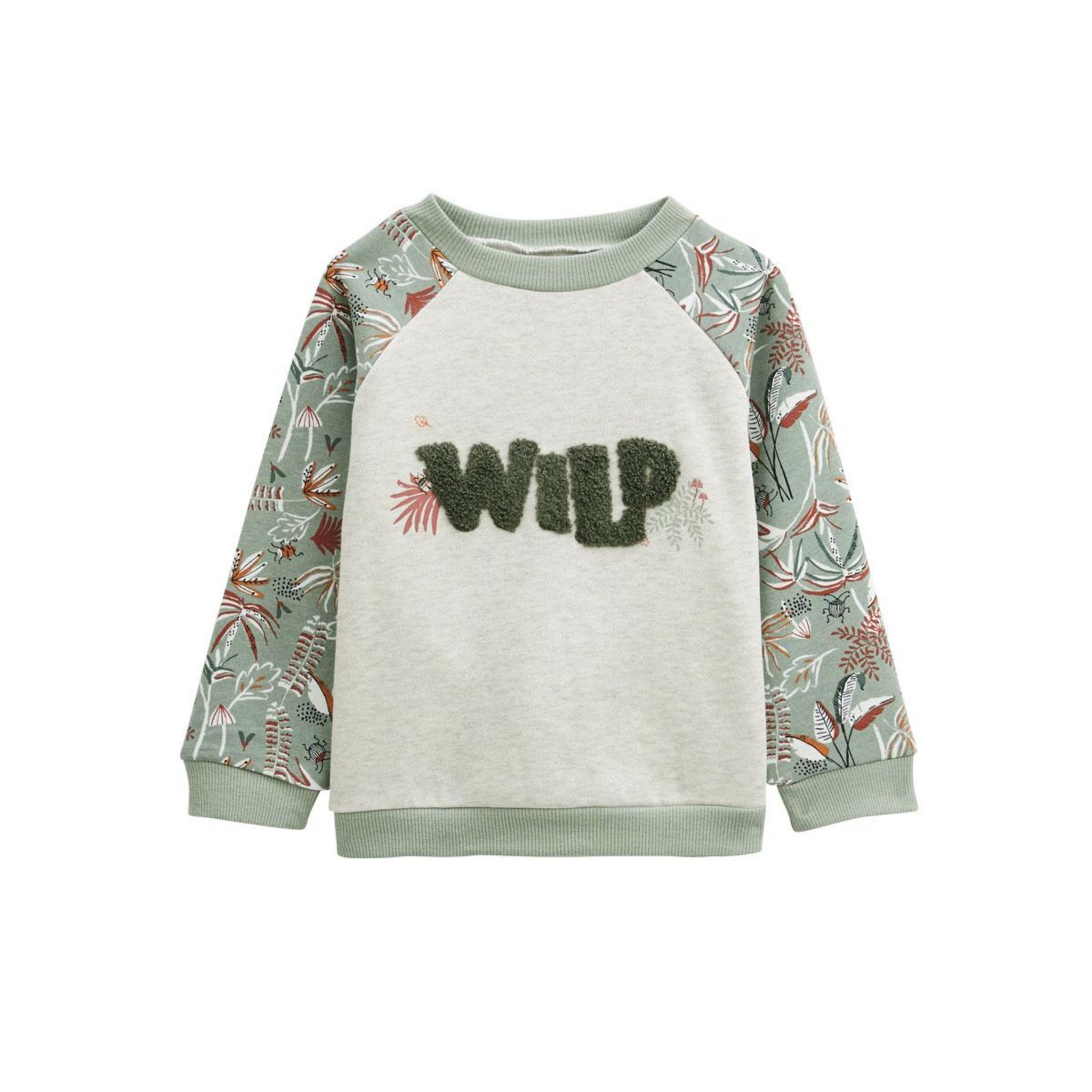 Petit Béguin Sweat-shirt enfant en molleton Abou. Coloris disponibles : Vert