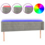 Voir la diapositive 2 : VIDAXL Tete de lit a LED Gris clair 163x16x78/88 cm Velours