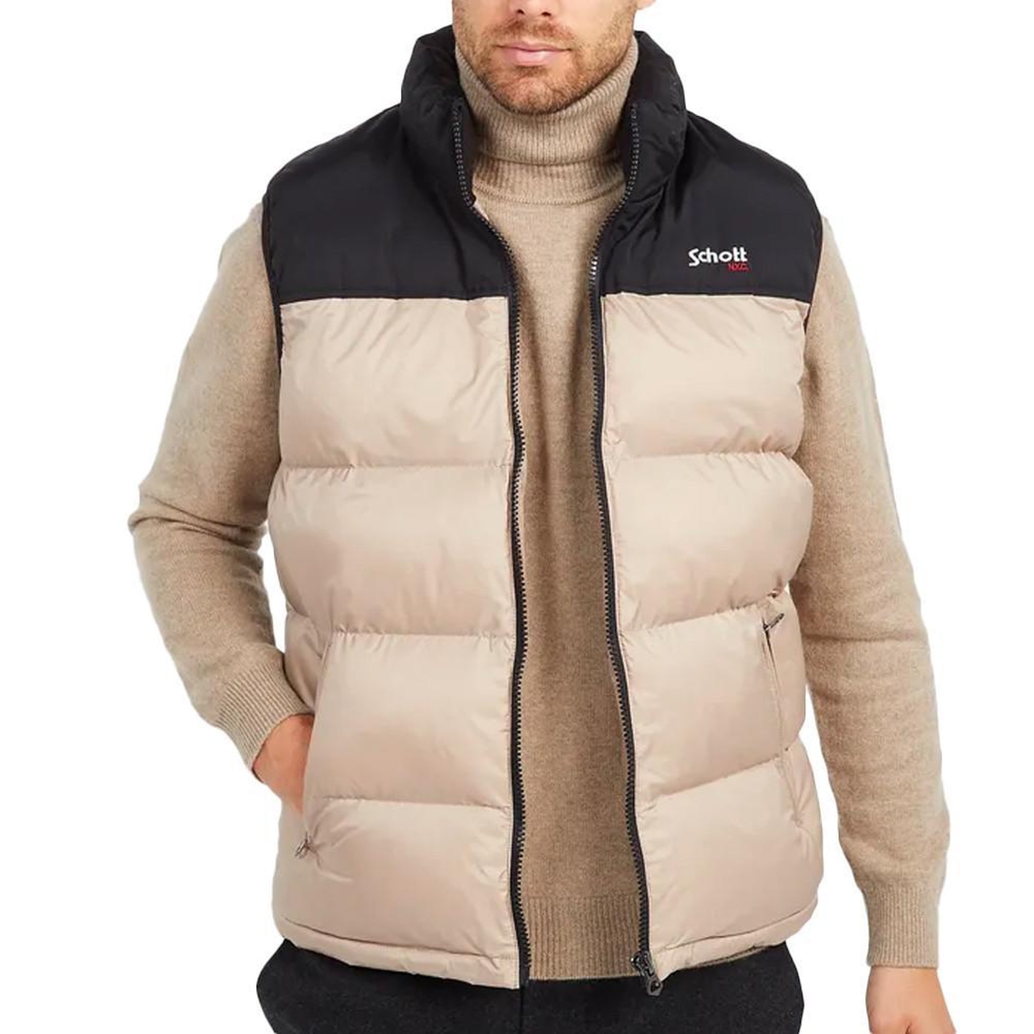 Schott Doudoune sans manche beige homme schott utahv. Coloris disponibles : Beige