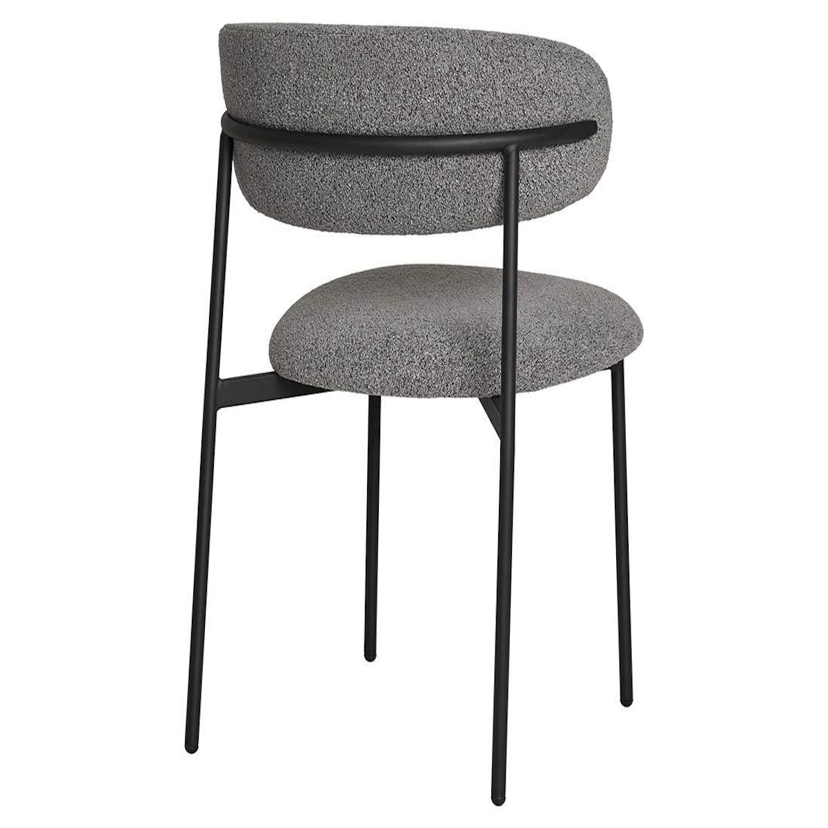 LISA DESIGN Erica - lot de 2 chaises en tissu bouclette - pieds en acier