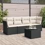 Voir la diapositive 1 : VIDAXL Salon de jardin 5 pcs avec coussins noir resine tressee