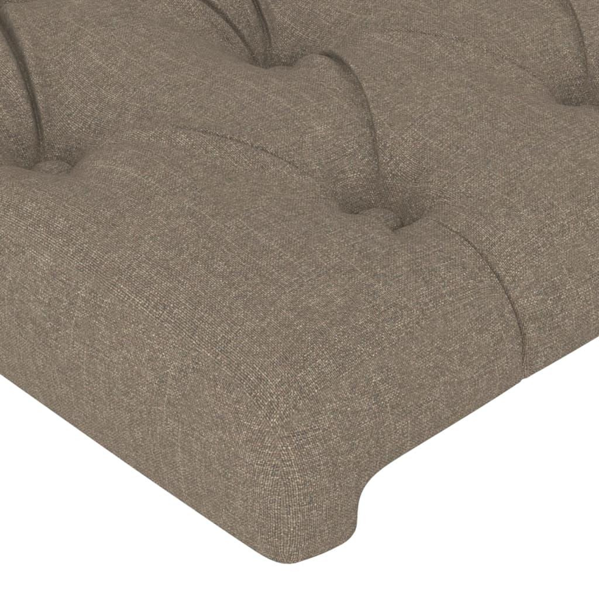 Voir la diapositive 5 : VIDAXL Tete de lit avec oreilles Taupe 103x16x118/128 cm Tissu