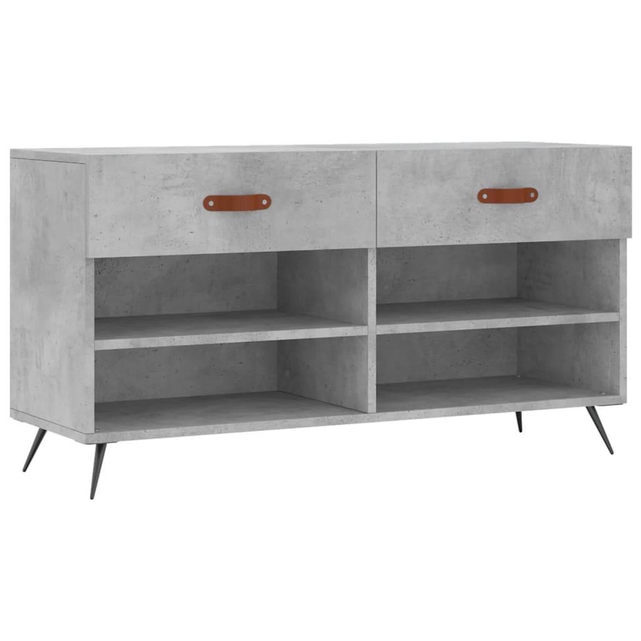 Voir la diapositive 2 : VIDAXL Banc a chaussures gris beton 102x35x55 cm bois d'ingenierie