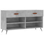Voir la diapositive 2 : VIDAXL Banc a chaussures gris beton 102x35x55 cm bois d'ingenierie