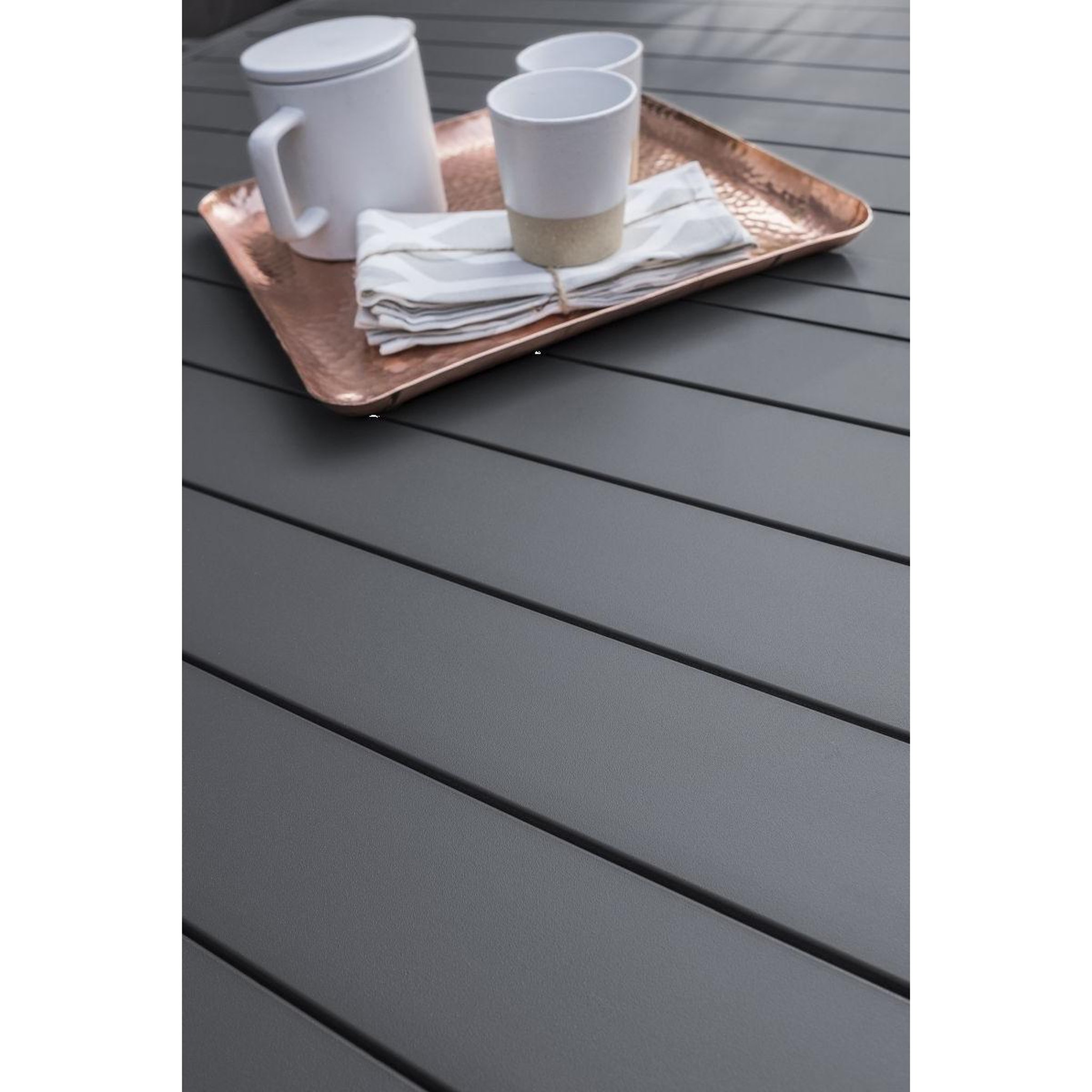 Voir la diapositive 6 : DCB GARDEN Ensemble Table de Jardin Extensible & 12 Fauteuils  Miami  240-300cm Gris Anthracite