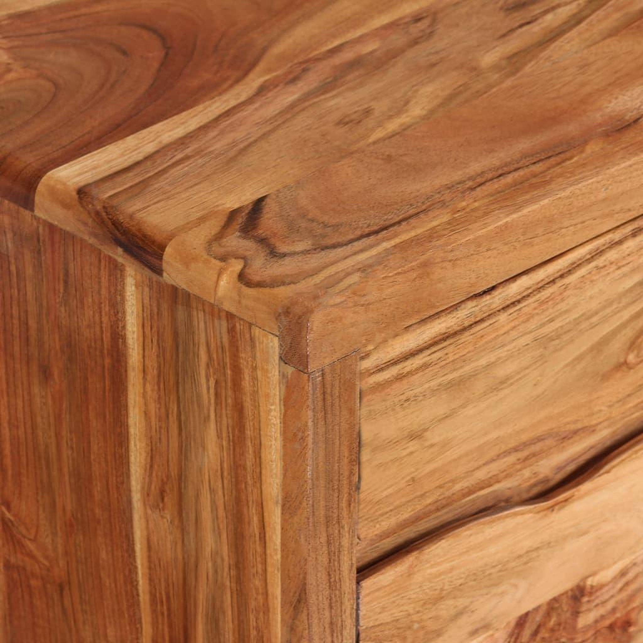 Voir la diapositive 5 : VIDAXL Meuble TV Bois d'acacia avec portes sculptees 117 x 30 x 40 cm